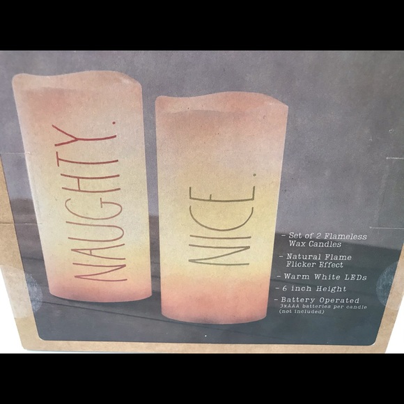 ❤️💚New Rae Dunn Naughty & Nice Flameless Candles - Picture 10 of 11